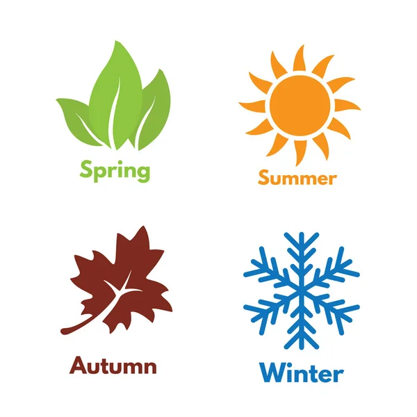 Vier Saisonsymbole gesetzt — Stockfoto