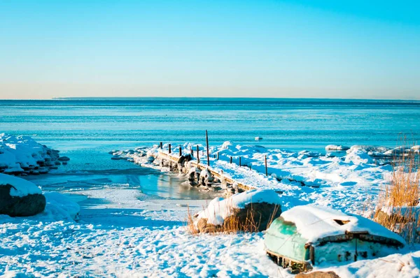 Зимняя Вода Льду — стоковое фото