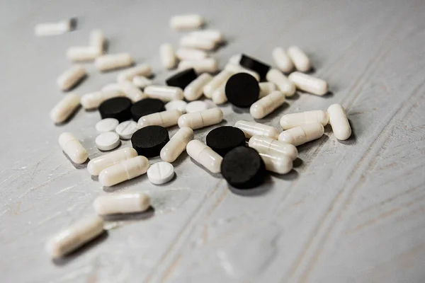 Black and white tablets for medicine