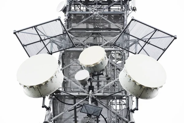 Construção Aço Torre Metálica Com Antenas Telecomunicações — Fotografia de Stock