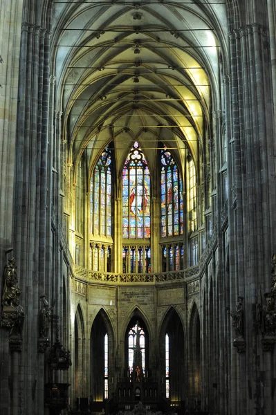Stained Glass Windows Cathedral Beautiful Interior — Stock Photo, Image