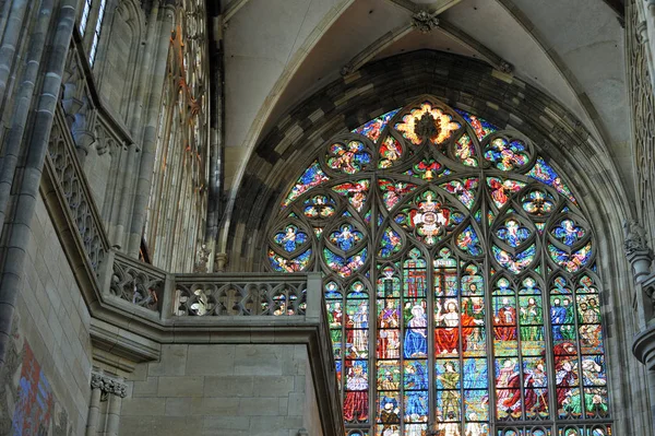 Stained Glass Windows Cathedral Beautiful Interior — Stockfoto