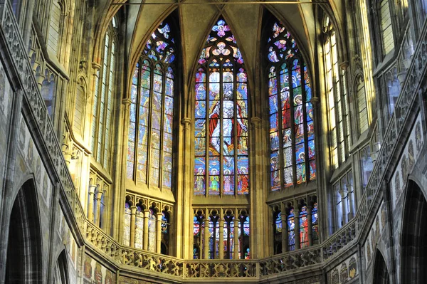 Stained Glass Windows Cathedral Beautiful Interior — Stock Photo, Image