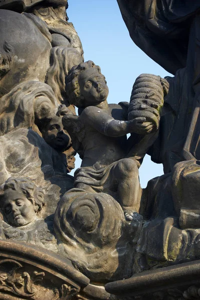 Historical Sculptures Charles Bridge Prague — Stok fotoğraf