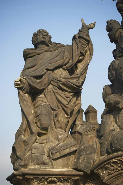 Historical Sculptures Charles Bridge Prague — Stockfoto