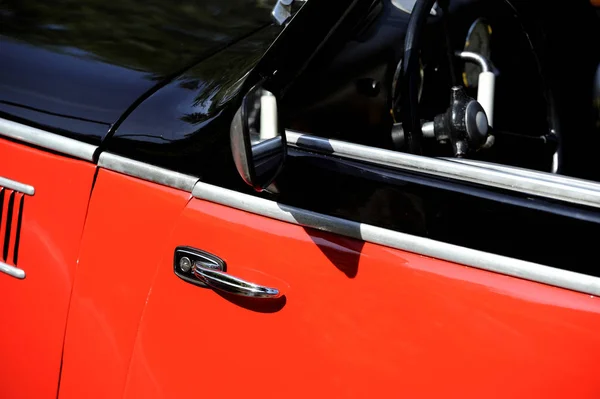 Red Retro Car Steering Wheel — Stock Photo, Image
