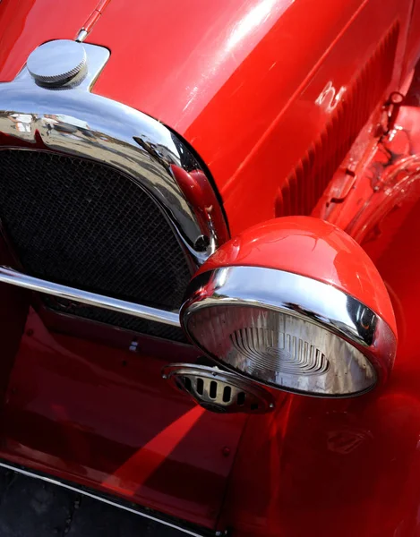 Red Retro Car Details Vintage Design — 图库照片