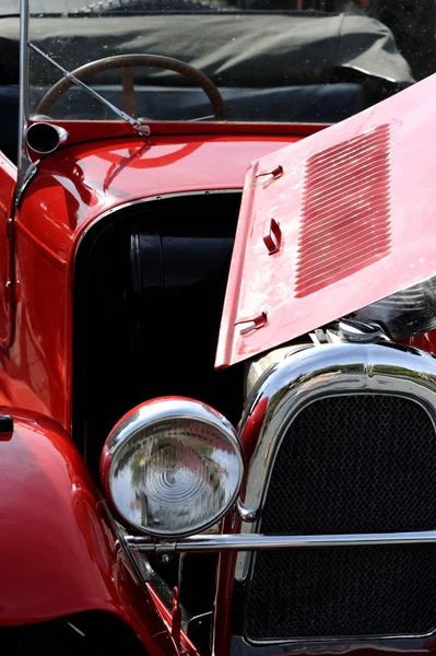 Red Retro Car Details Vintage Design — Stock Photo, Image