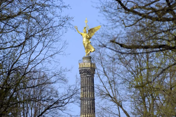Berlin Germany Victory Column Monument Blue Sky — Foto de Stock