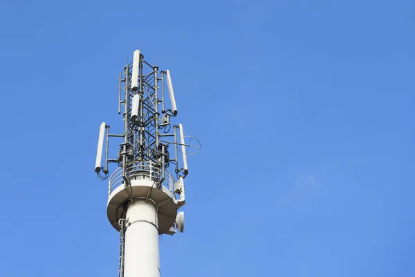 antenna tower, telecommunication, mobile phone, blue sky background