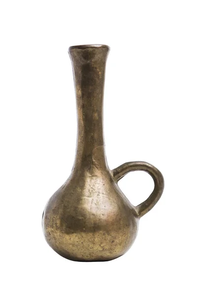 Vaso in metallo colorato in oro antico inciso in stile orientale — Foto Stock