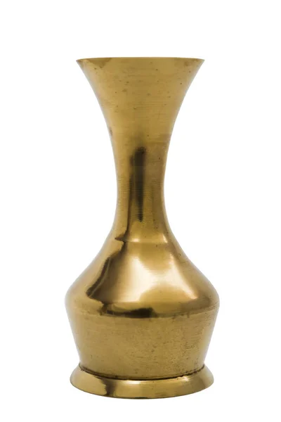 Antic gold engraved oriental metal vase on isolated background. — Stock Photo, Image