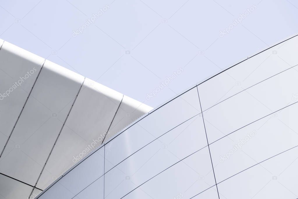 Big modern minimalistic office building with geometric lines
