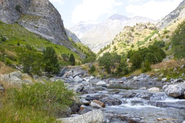 tarafından geçen nehir ile Dağları arasındaki vadi