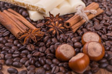 çikolata ve kahve ile natürmort