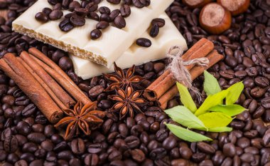 çikolata ve kahve ile natürmort