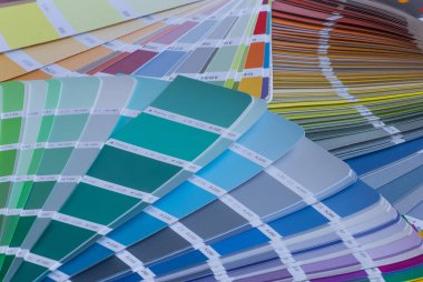 Ressam ve dekoratör çalışma tablosu Saray Projesi, renk swatc