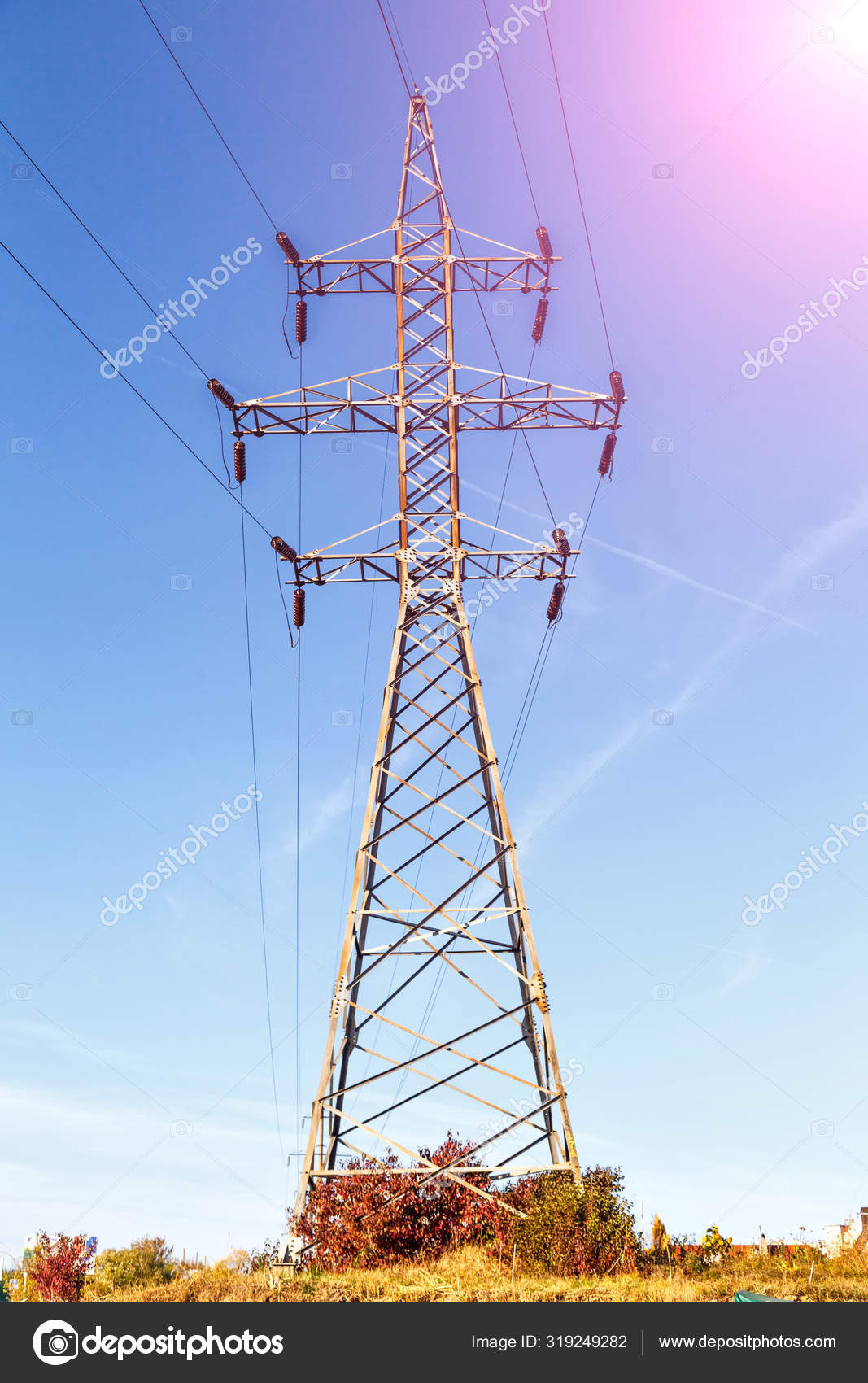 High Voltage Power Lines Electricity Pylon Power Tower Distribut Stock Photo C Mitsyko Mail Ru