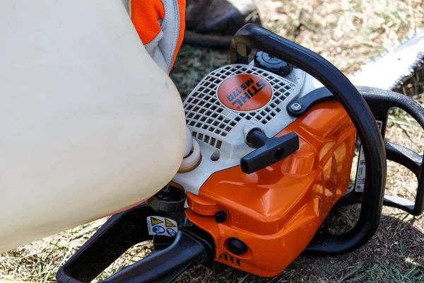 Khmelnitsky. Ukrayna. 22 Haziran 2019. Khmelnitsk içinde Stihl testere