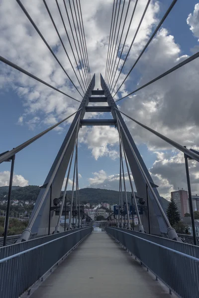 Mariansky міст в Usti nad Labem міста — стокове фото