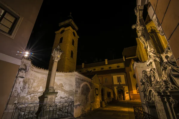 Duży kwadrat Budweis w nocy — Zdjęcie stockowe