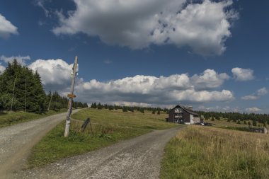 Güneşli yaz günü dağda Krkonose