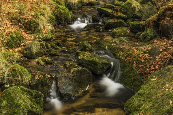 Creek Kamenice em Jizerske hory montanhas — Fotografia de Stock