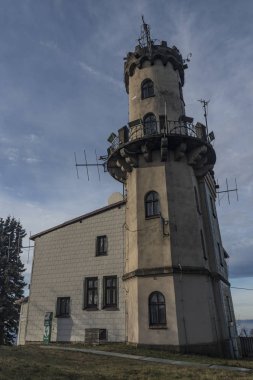 Observation tower on Milesovka hill clipart