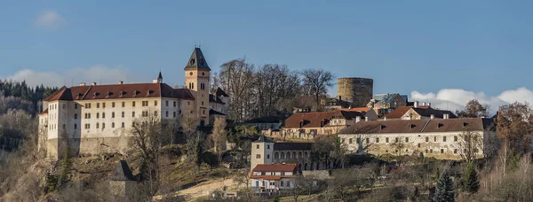 Vimperk miasto z wielkim zamku — Zdjęcie stockowe