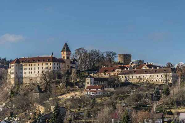 Vimperk miasto z wielkim zamku — Zdjęcie stockowe
