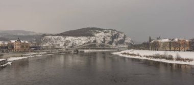 Kış ve kar Usti nad Labem City