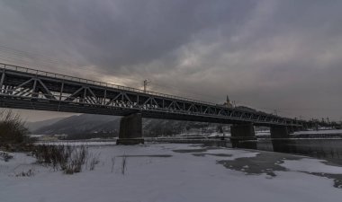 Kış ve kar Usti nad Labem City