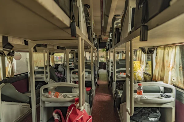 Interior of sleeping bus in Vietnam