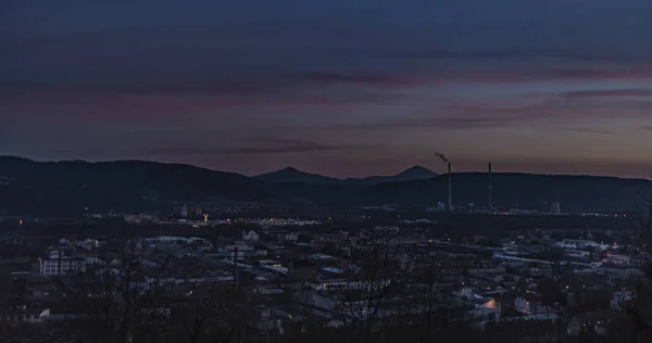 Usti nad Labem Napnyugta után — Stock Fotó