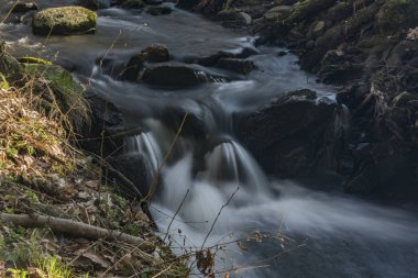 Bahar akşam Bynov köyü yakınındaki Probostovsky creek