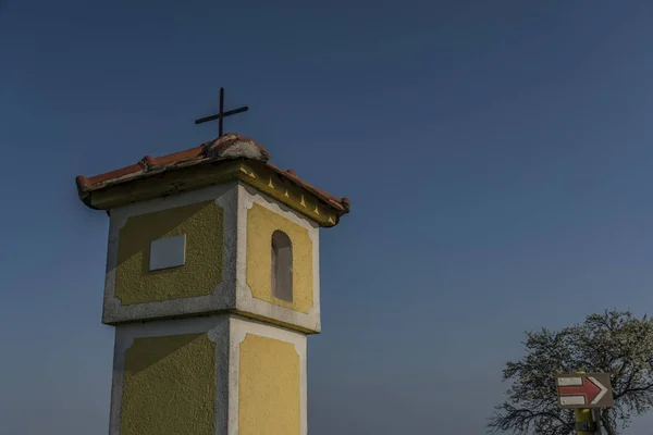 Yellow chapel near Strachotin village — Stock Photo, Image