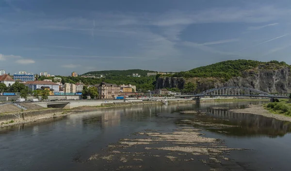 Suchość w Łabie w Usti nad Labem — Zdjęcie stockowe