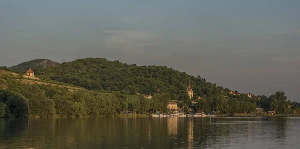 Velke Zernoseky village with beautiful sunset — Stock Photo, Image