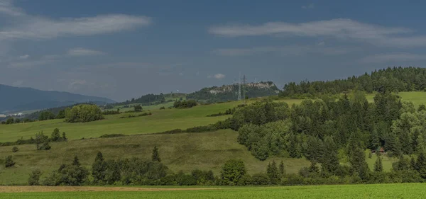 Meadow under Velky Choc hill near Jasenova village in north Slovakia in summer — Stock Photo, Image