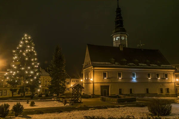 Stadhuis in Stare Mesto in Jeseniky gebergte — Stockfoto