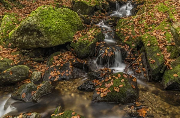 Podzimní den na řece čistá v Krkonoších — Stock fotografie