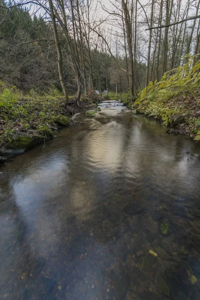 Nemilka creek, őszi este Zabreh város közelében — Stock Fotó