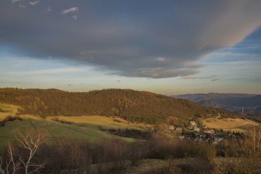 Çayır Erbenova gözetleme kulesi yakınındaki ağaçlarla