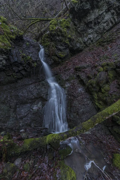 Radosovske waterfalls in dark morning — Stock Photo, Image