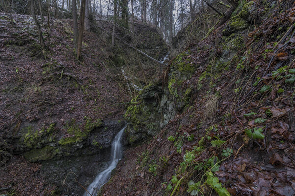 Radosovske waterfalls in dark morning
