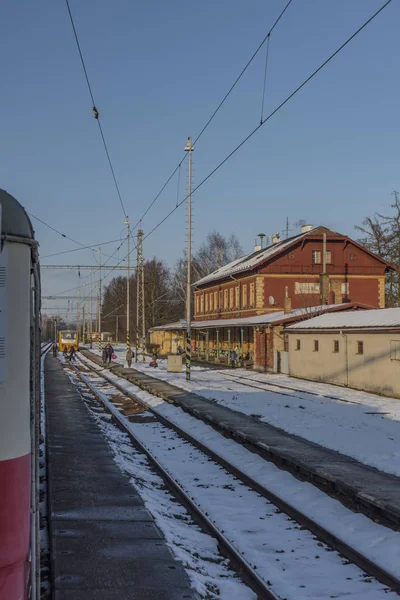 Horni cerekev Station an kalten Wintertagen — Stockfoto