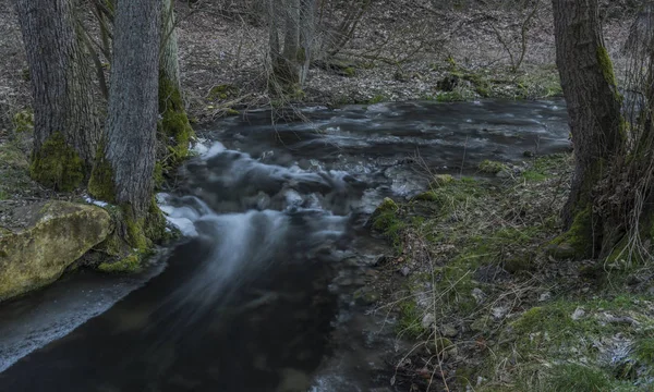 Milesovsky creek, w dolinie Opareńską w zimie — Zdjęcie stockowe