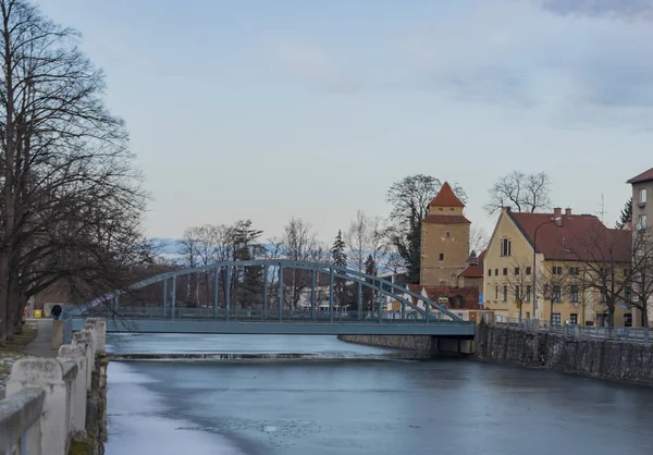 Vinter i centrum av Ceske Budejovice City — Stockfoto