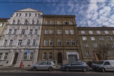 Usti nad Labem kış güneşli sabah sokakta