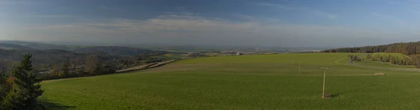 Vista desde la torre de observación para la región cerca de la ciudad de Opava —  Fotos de Stock